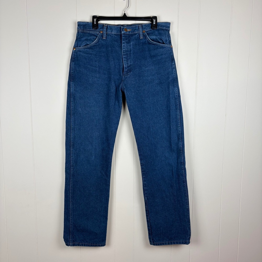 Wrangler 13MWZPW Cowboy Cut Original Fit Jeans Mens 34x34 Blue Denim Straight